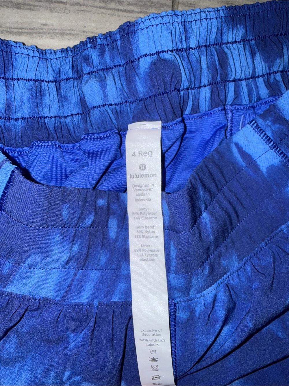 lululemon athletica Blue Tie-Dye Running Shorts - Picture 4 of 4